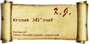 Krcsek József névjegykártya