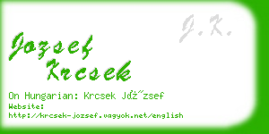 jozsef krcsek business card